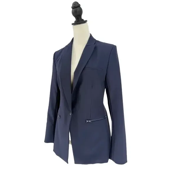 Quince Scuba Dickey Jacket in Navy Blue Cashmere Dickey Blazer Insert Size Small - Picture 7 of 16